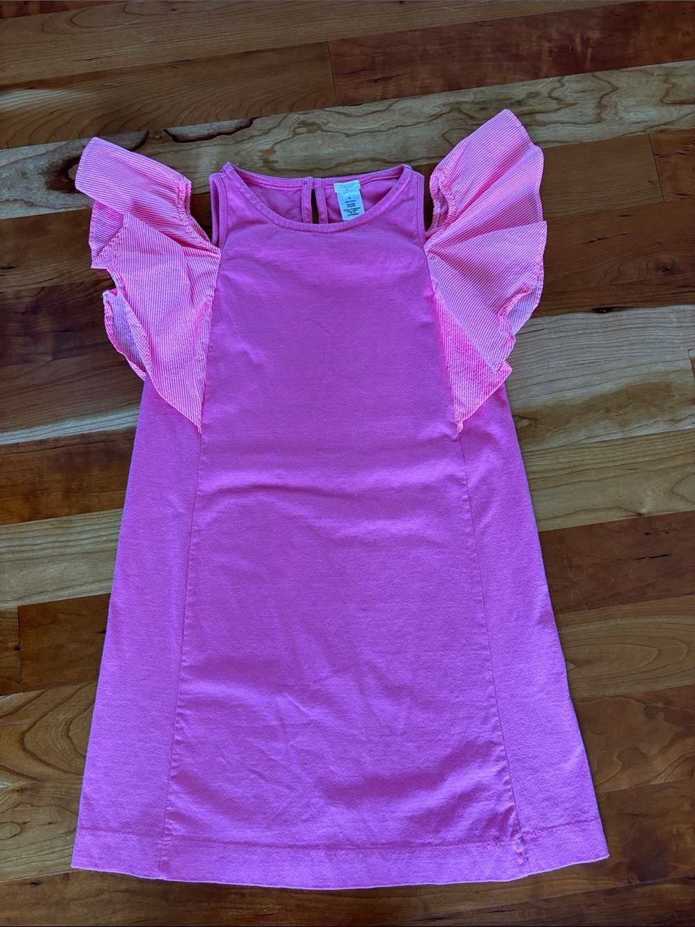 J. Crew Crew Cuts Pink Ruffle-Sleeve Girls' Casual Dress